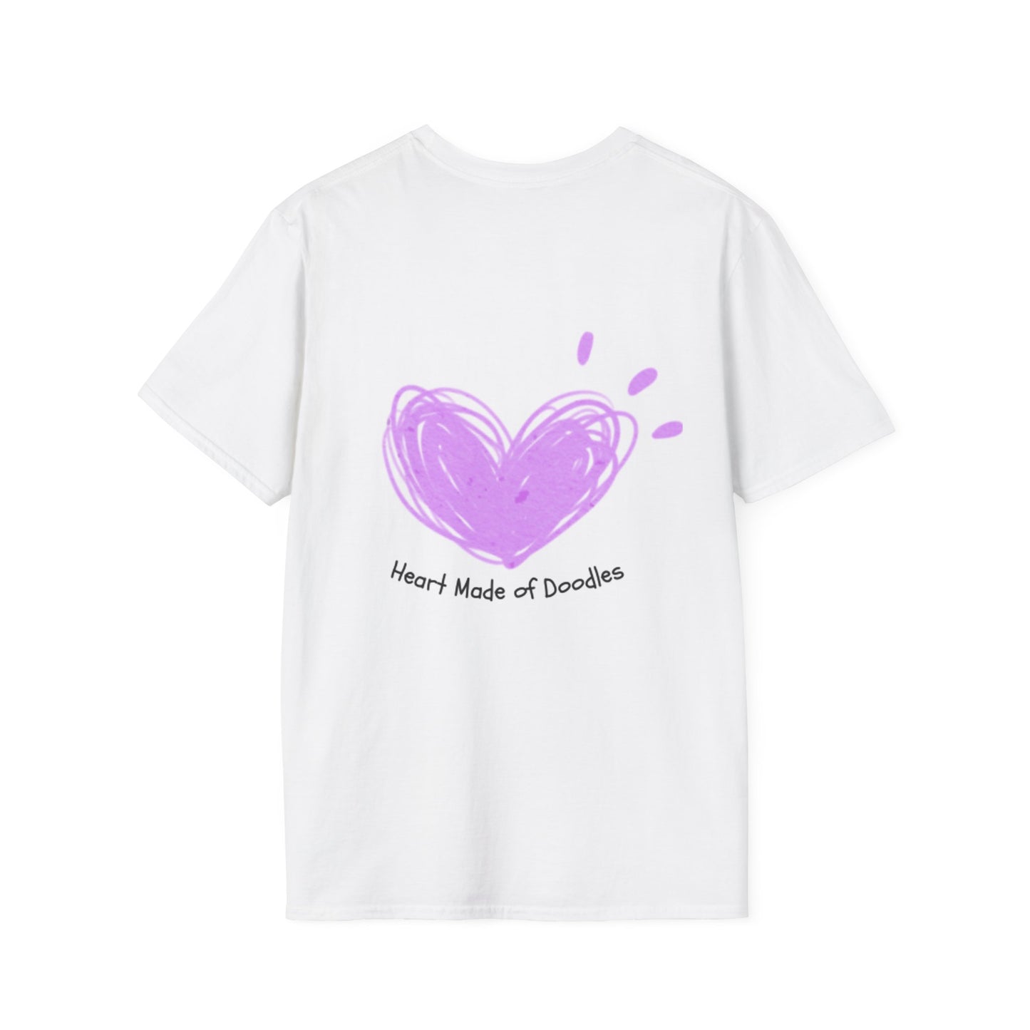 Cute Doodle Heart T-Shirt, Unisex Tee, Valentine's Gift, Softstyle T-Shirt, Casual Wear, Art Lover Apparel