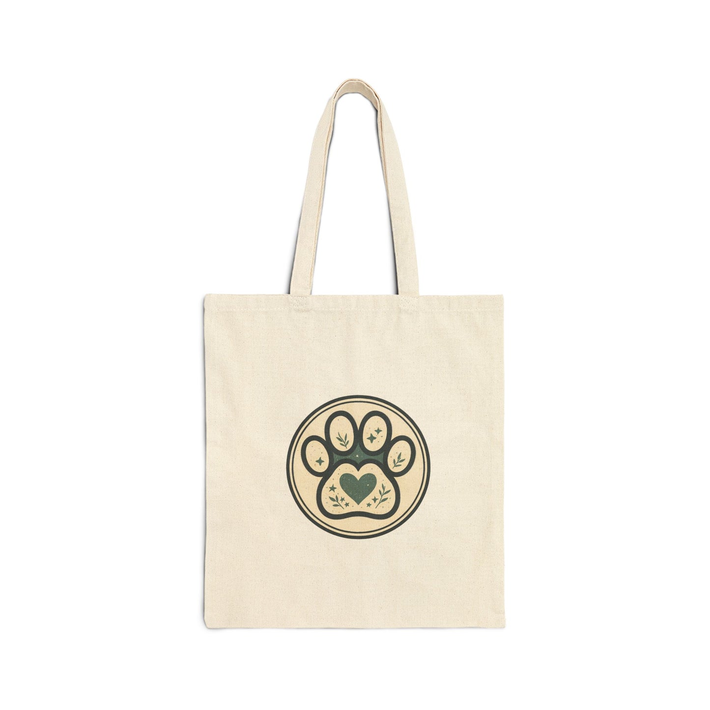 Paw-sitive Vibes Cotton Canvas Tote Bag | Dog Lover Gift, Eco-Friendly Shopper, Sustainable Bag, Pet Adoption Fundraiser, Cute Animal Tote