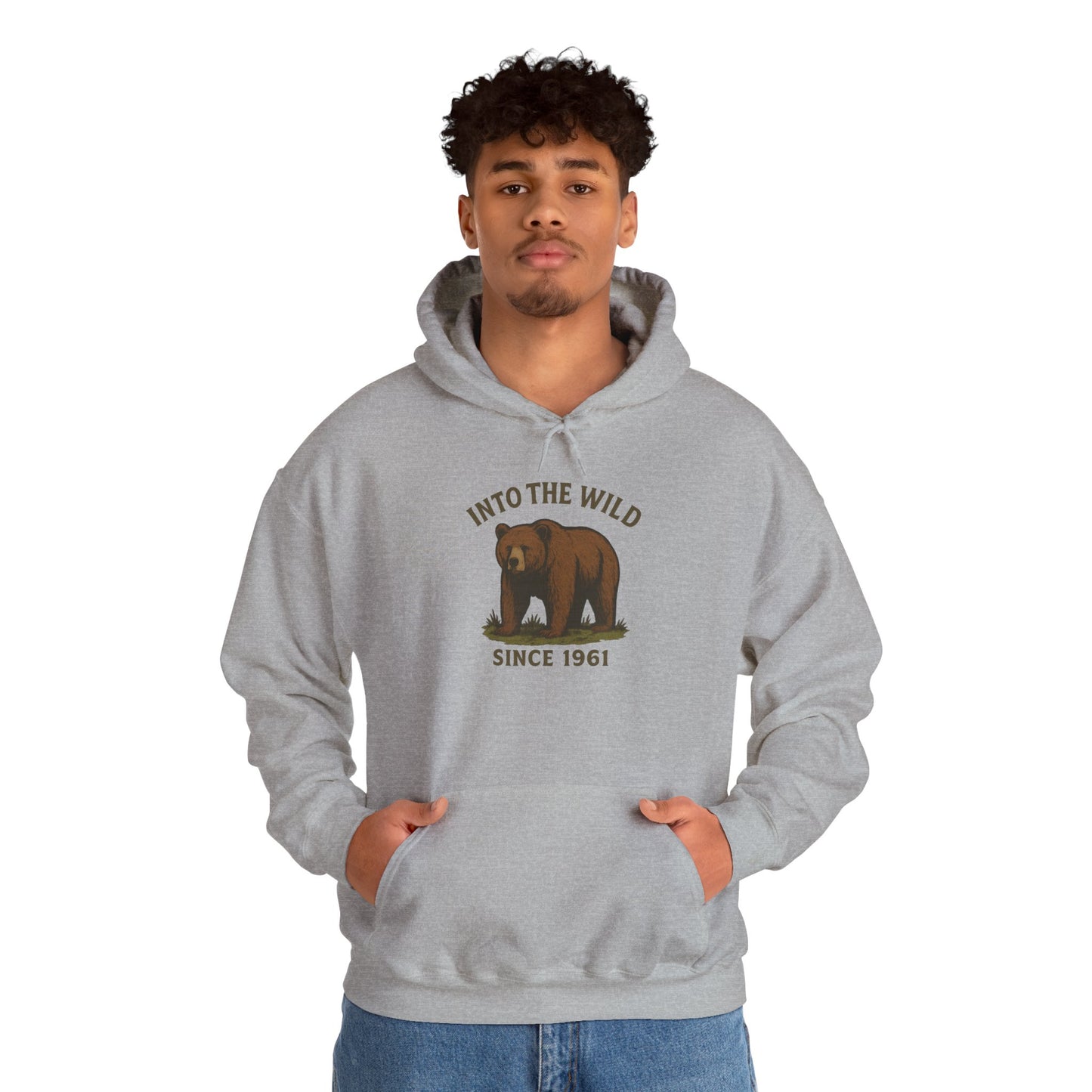 Into the Wild Bear Hoodie - Cozy Unisex Sweatshirt for Nature Lovers, Perfect Gift for Outdoor Adventures, Camping, and Wildlife Enthusiasts