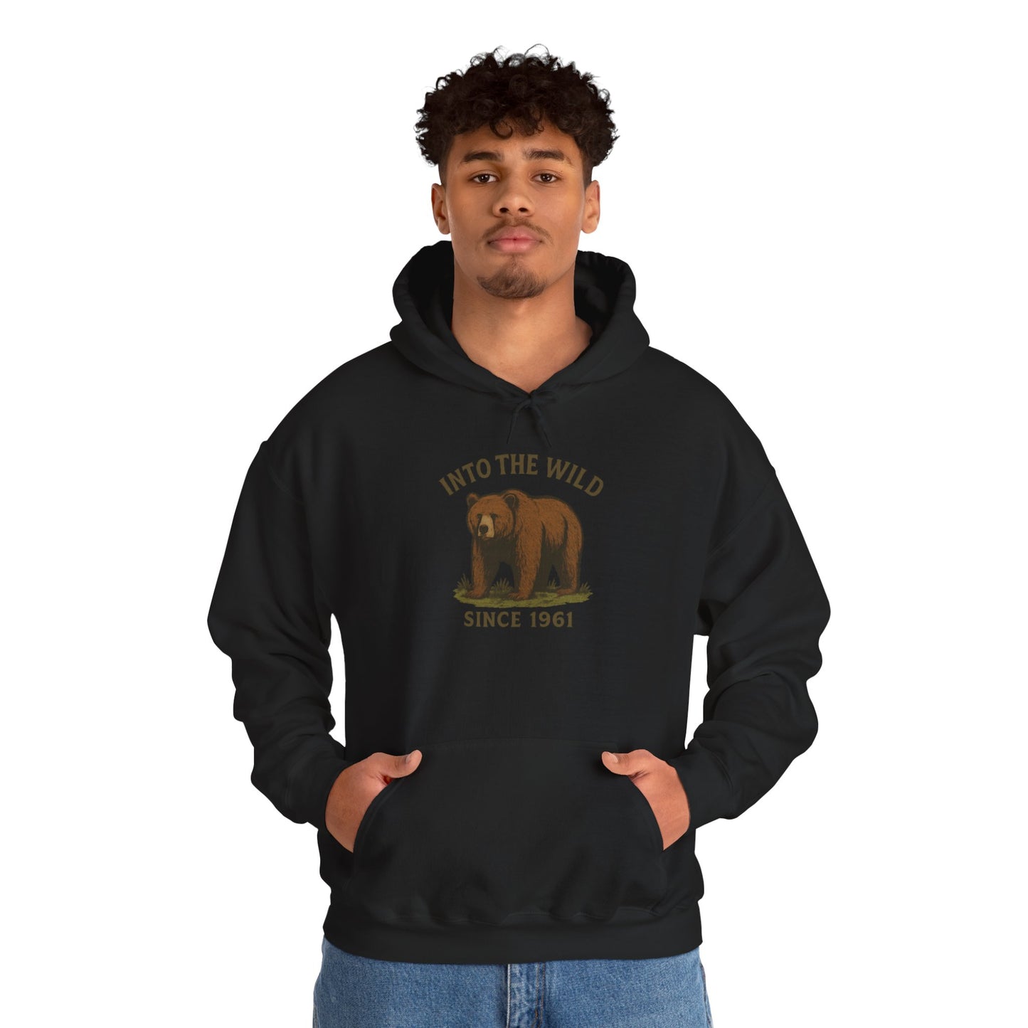Into the Wild Bear Hoodie - Cozy Unisex Sweatshirt for Nature Lovers, Perfect Gift for Outdoor Adventures, Camping, and Wildlife Enthusiasts