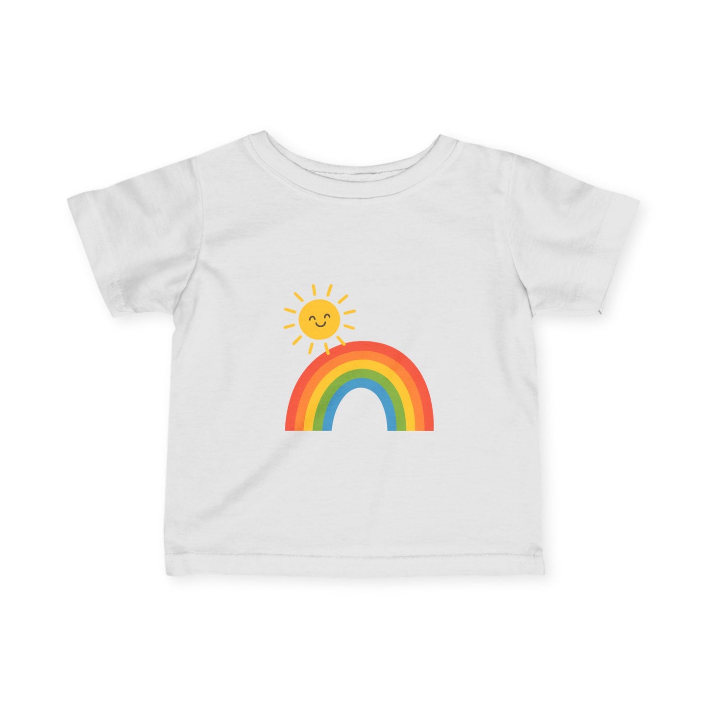 Sunny Rainbow Infant Tee - Bright & Cheerful Baby Shirt, Perfect for Birthdays, Baby Showers, Everyday Wear, Spring Celebrations