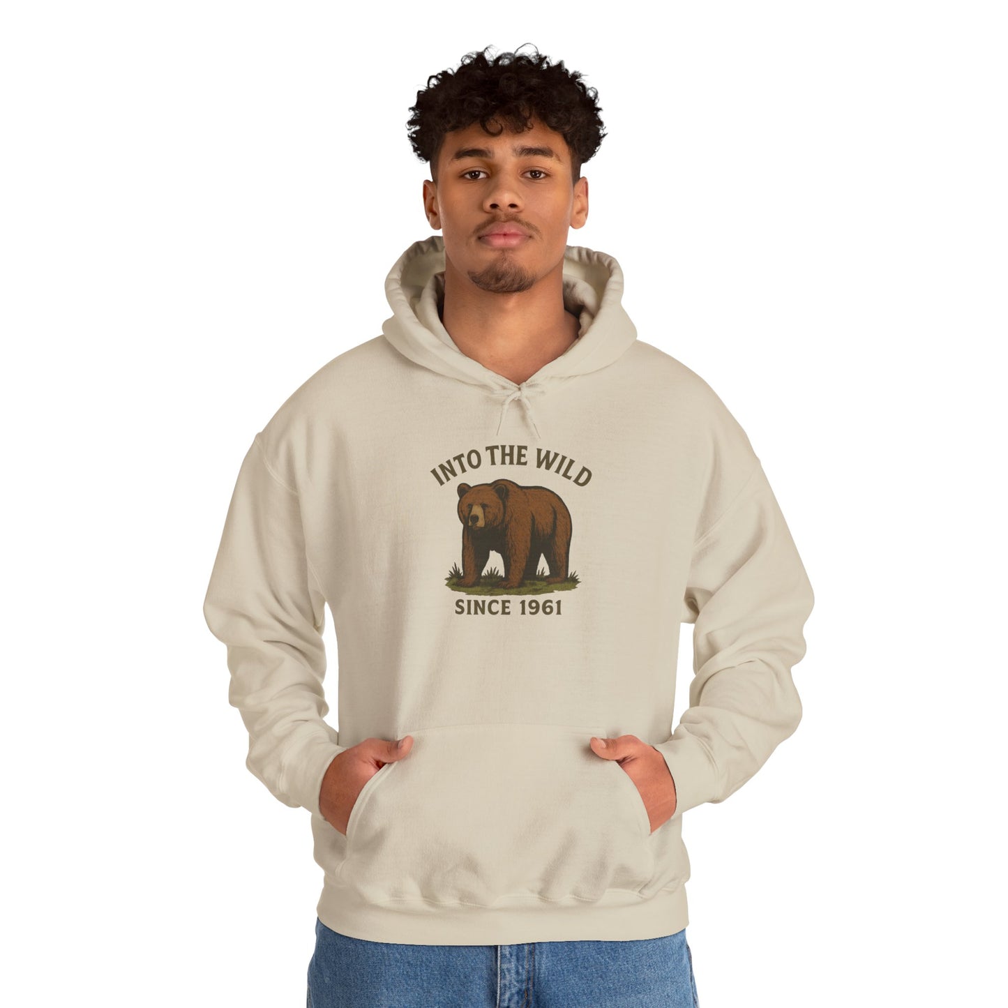 Into the Wild Bear Hoodie - Cozy Unisex Sweatshirt for Nature Lovers, Perfect Gift for Outdoor Adventures, Camping, and Wildlife Enthusiasts