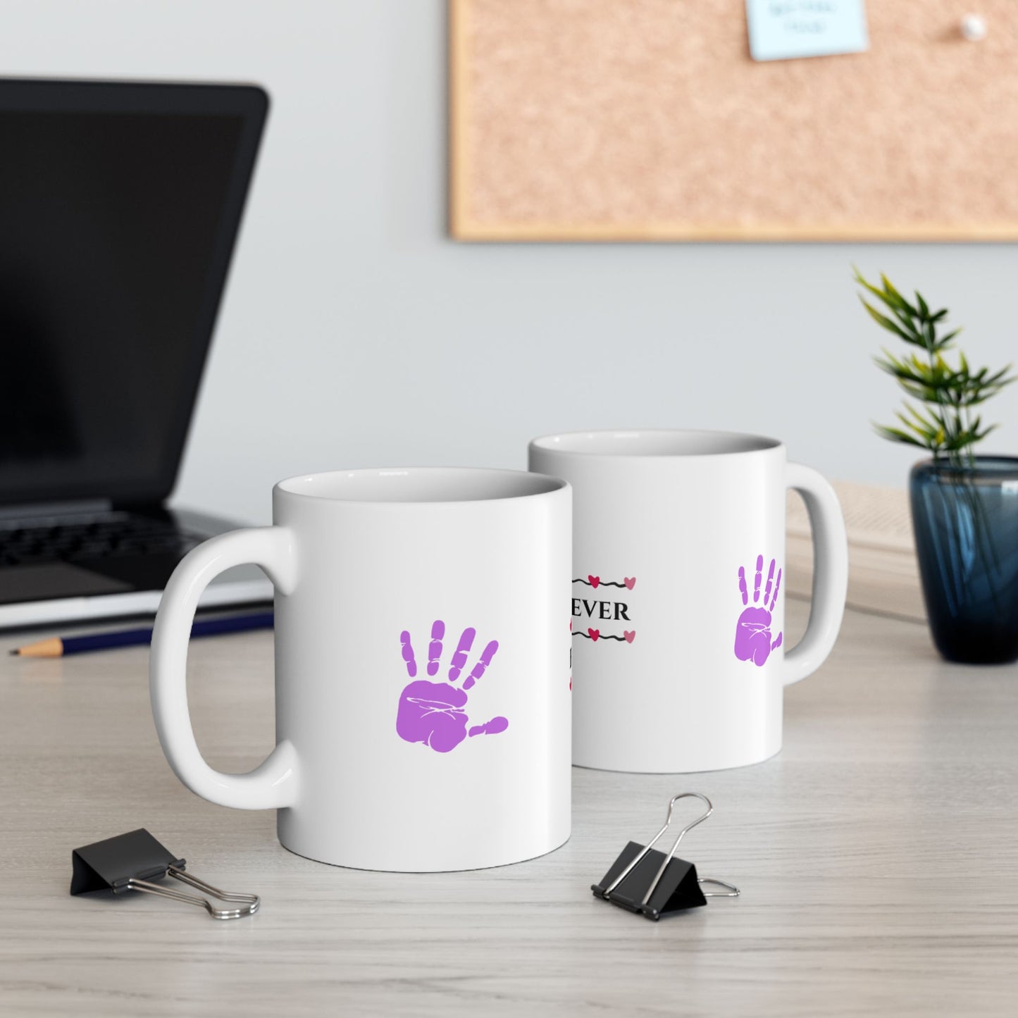 Best Mom Ever Ceramic Mug | Heartwarming Gift for Mothers | Handprint Design Mug | Perfect for Mom's Day, Birthdays, or Just Because