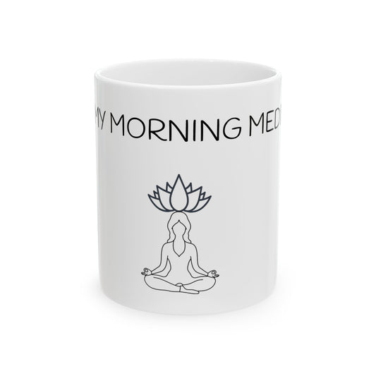 Mindful Morning Meditation Mug | Zen Coffee Cup for Yogis | Gift for Relaxation | Inspirational Tea Mug | Mindfulness Decor