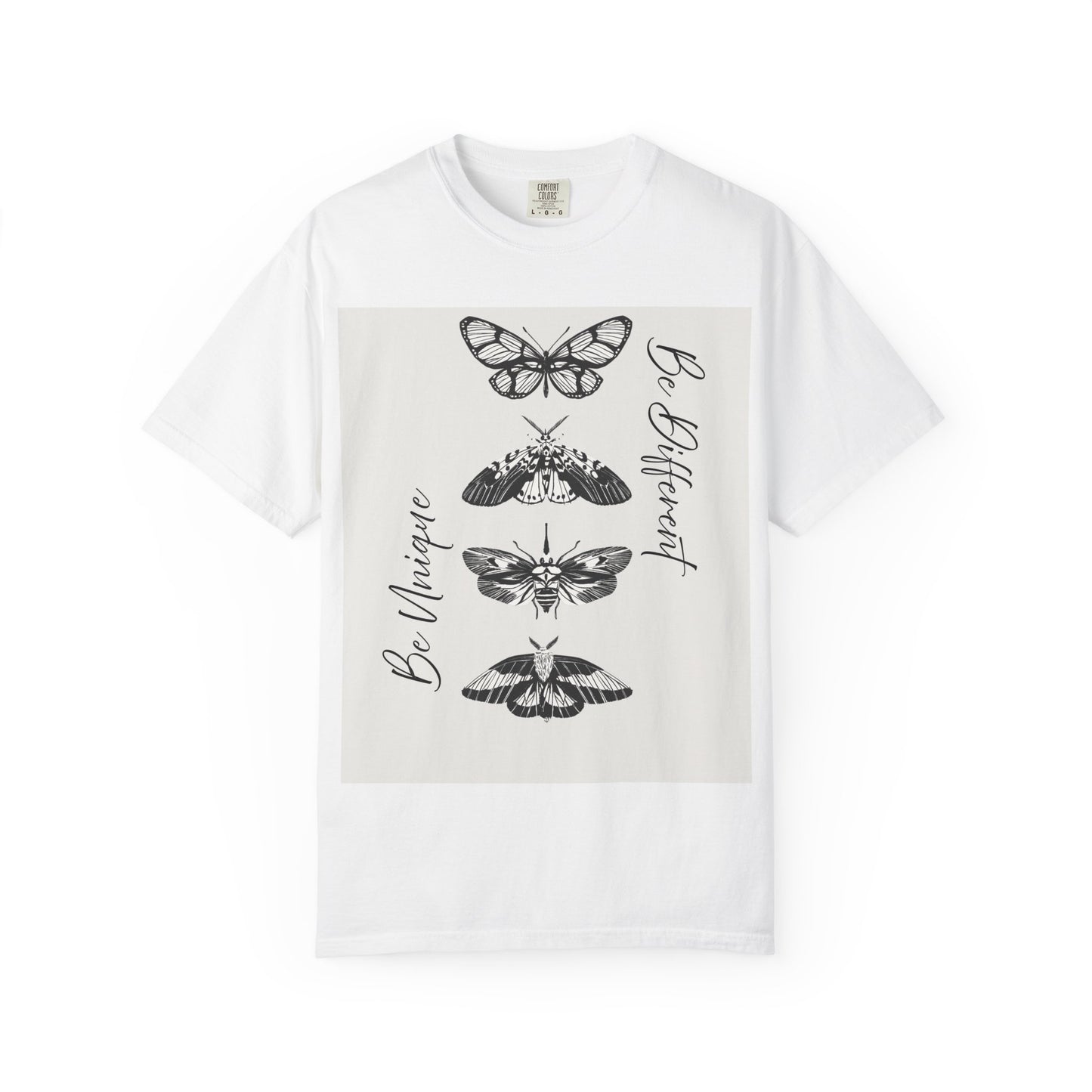Butterfly & Floral Unisex T-shirt - Be Unique, Be Different, Nature Lover Gift, Eco-friendly Tee, Spring Outfit, Boho Style, Inspirational