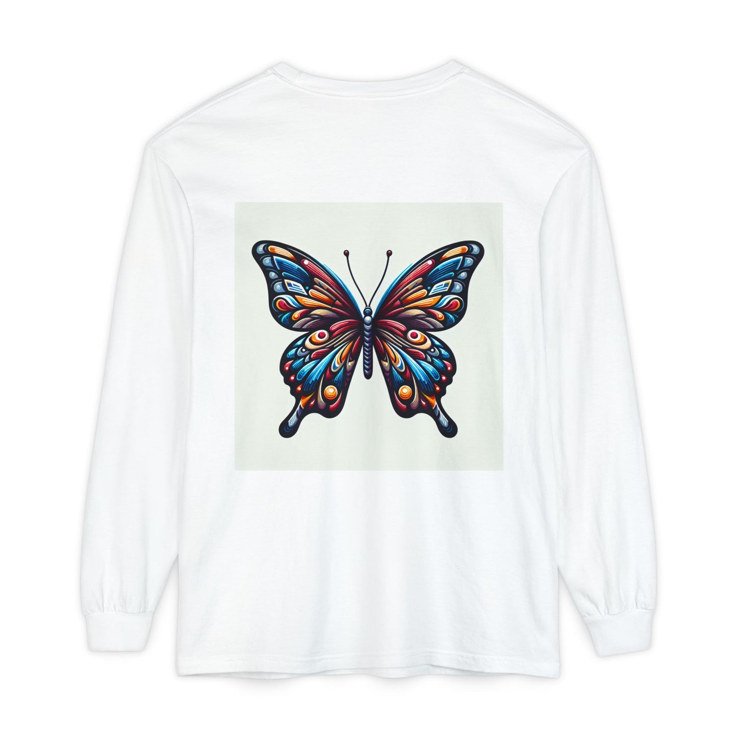 Free Spirit Butterfly Long Sleeve T-Shirt | Boho Aesthetic Tee, Gift for Nature Lovers, Relaxed Fit Top, Spring Style, Perfect for Festivals