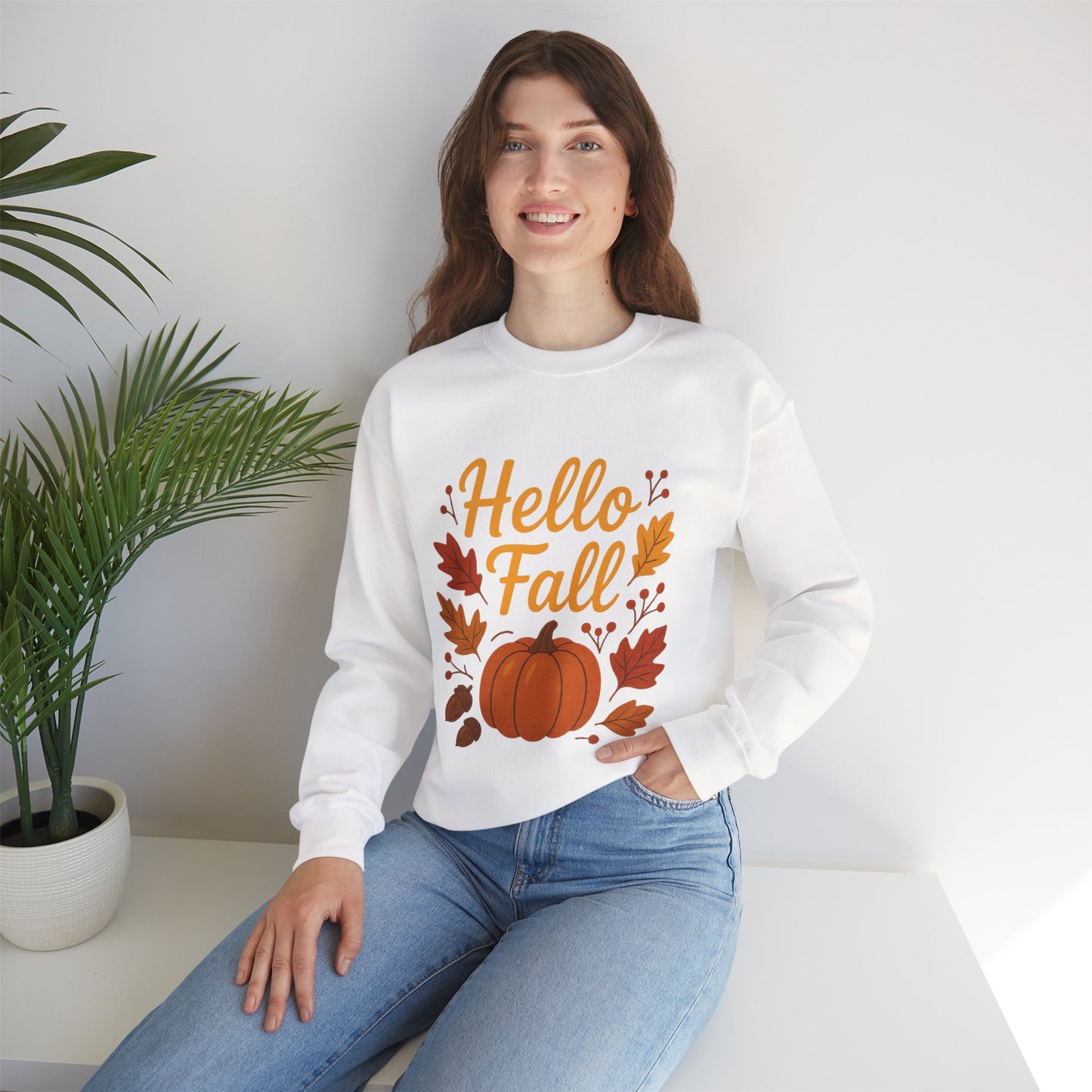Fall Themed Unisex Sweatshirt, Cozy Autumn Crewneck, Perfect for Halloween, Thanksgiving Casual Wear, Cute Gift for Nature Lovers
