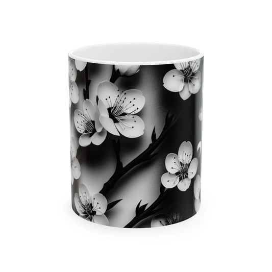 Stylish Floral Ceramic Mug - Perfect Gift for Tea Lovers, Coffee Drinkers, Home Decor, Springtime, Birthday, Mother's Day