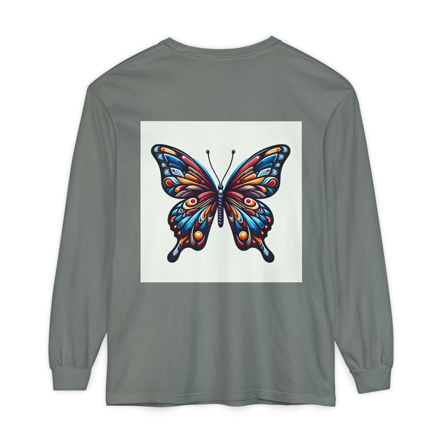 Free Spirit Butterfly Long Sleeve T-Shirt | Boho Aesthetic Tee, Gift for Nature Lovers, Relaxed Fit Top, Spring Style, Perfect for Festivals