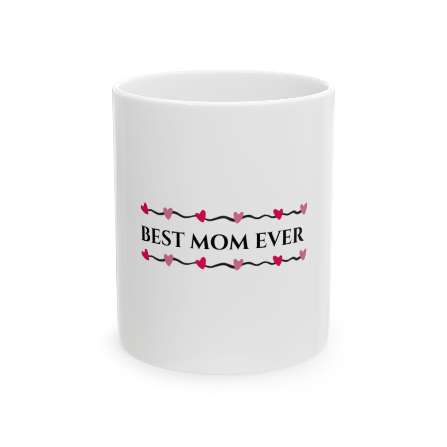 Best Mom Ever Ceramic Mug | Heartwarming Gift for Mothers | Handprint Design Mug | Perfect for Mom's Day, Birthdays, or Just Because