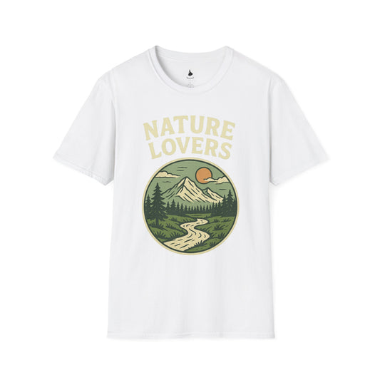 Nature Lovers Unisex Softstyle T-Shirt, Eco-Friendly, Outdoor Apparel, Gift for Nature Lovers, Hiking, Camping, Adventure Wear