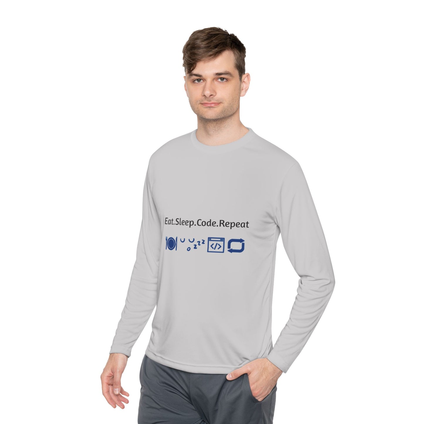 Unisex Lightweight Long Sleeve Tee - Eat Sleep Code Repeat, Programmer Shirt, Gift for Coders, Tech Enthusiast Apparel, Casual [...]