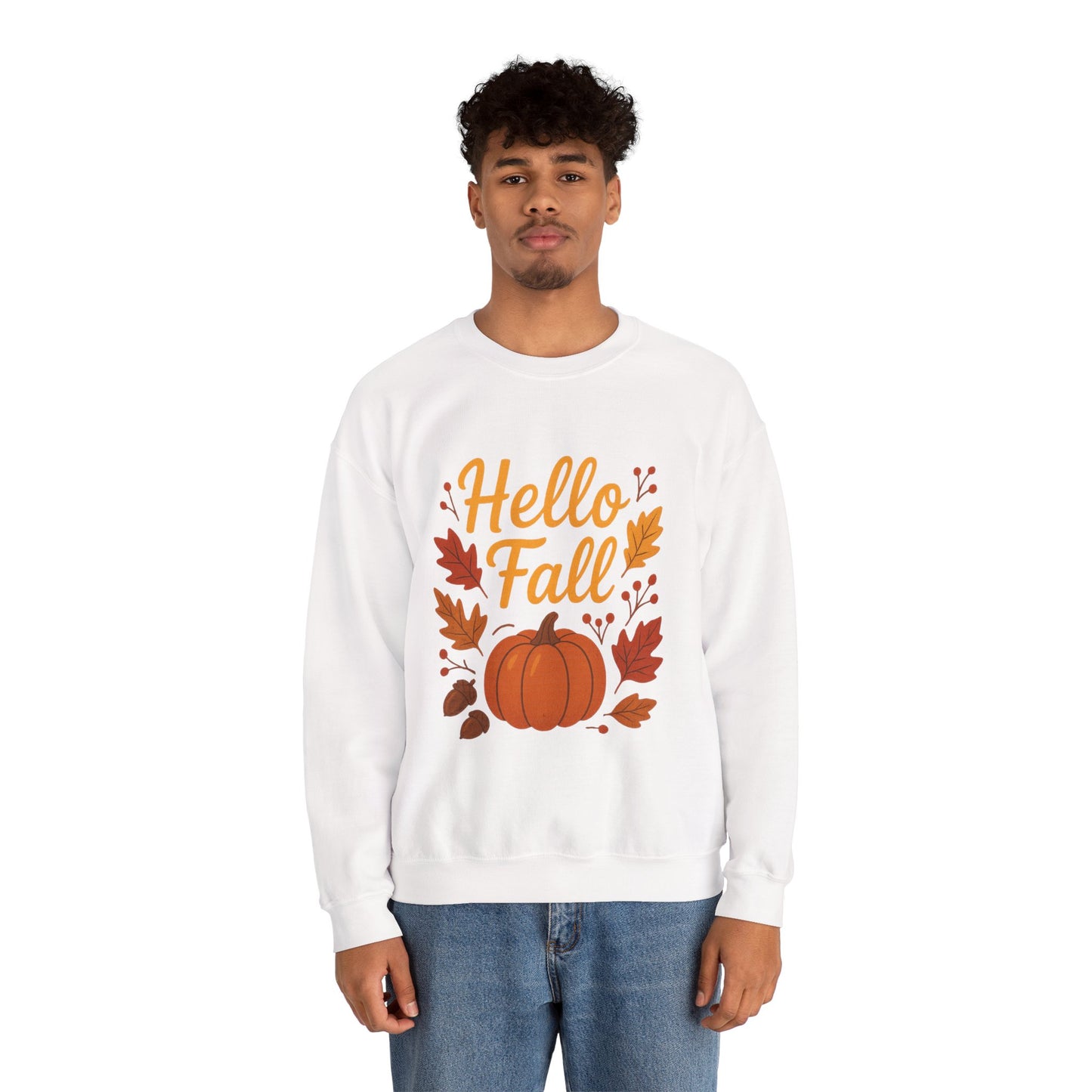 Fall Themed Unisex Sweatshirt, Cozy Autumn Crewneck, Perfect for Halloween, Thanksgiving Casual Wear, Cute Gift for Nature Lovers