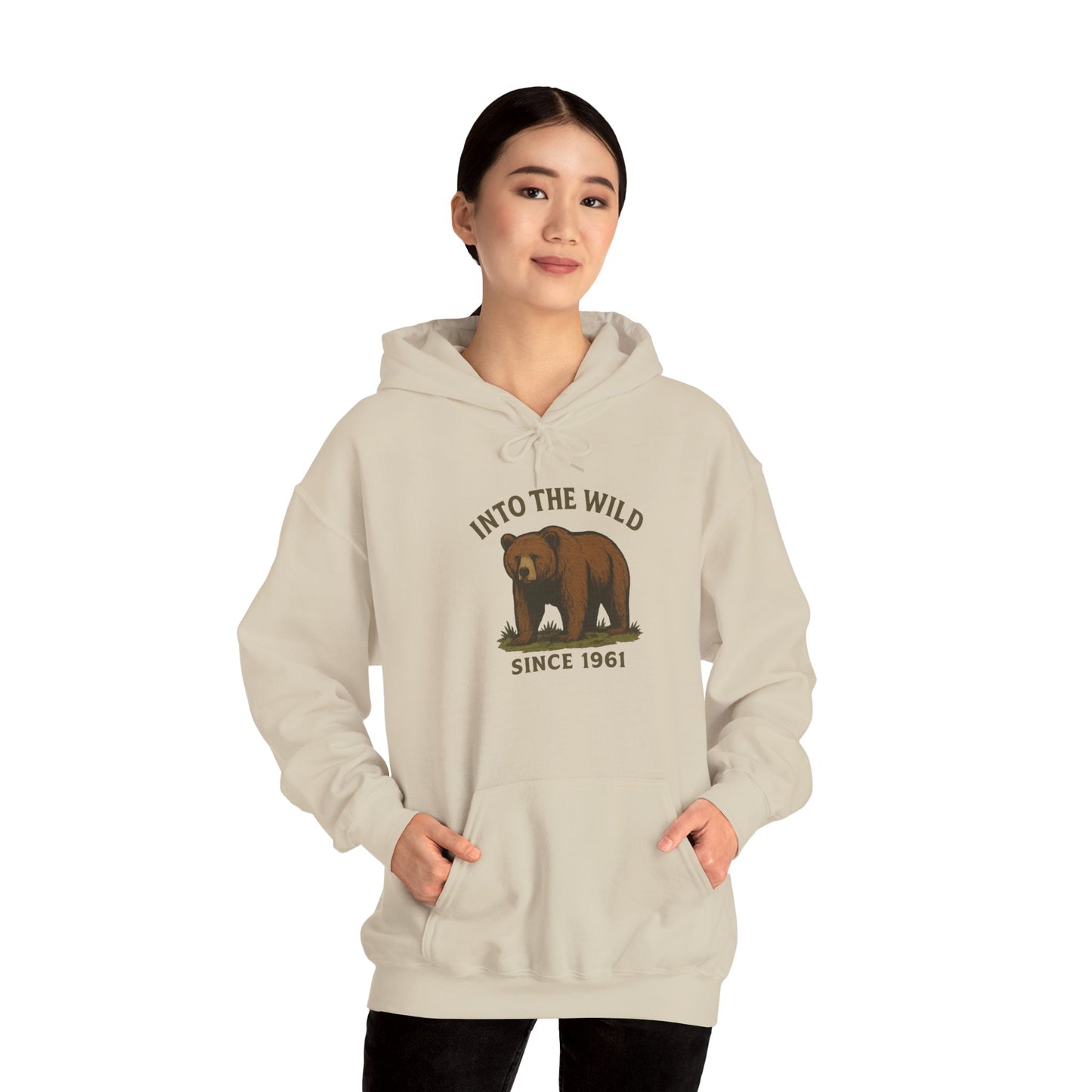 Into the Wild Bear Hoodie - Cozy Unisex Sweatshirt for Nature Lovers, Perfect Gift for Outdoor Adventures, Camping, and Wildlife Enthusiasts