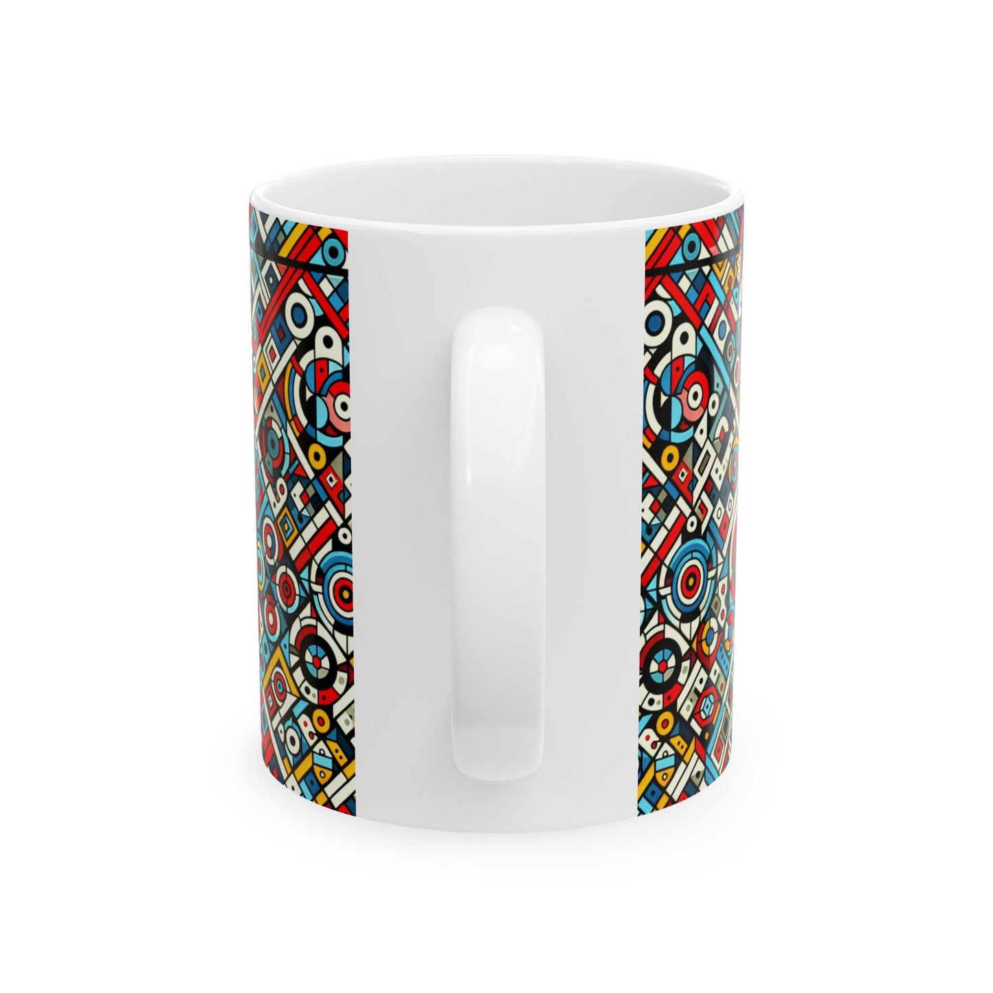 Vibrant Geometric Ceramic Mug - Colorful Coffee Cup, Unique Gift, Home Decor, Art Lover Present, Bold Drinkware