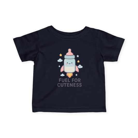 Cute Infant Tee - 'Fuel for Cuteness' Graphic, Baby Shirt, Toddler Top, Gift for New Parents, Birthday Outfit, Baby Shower Present