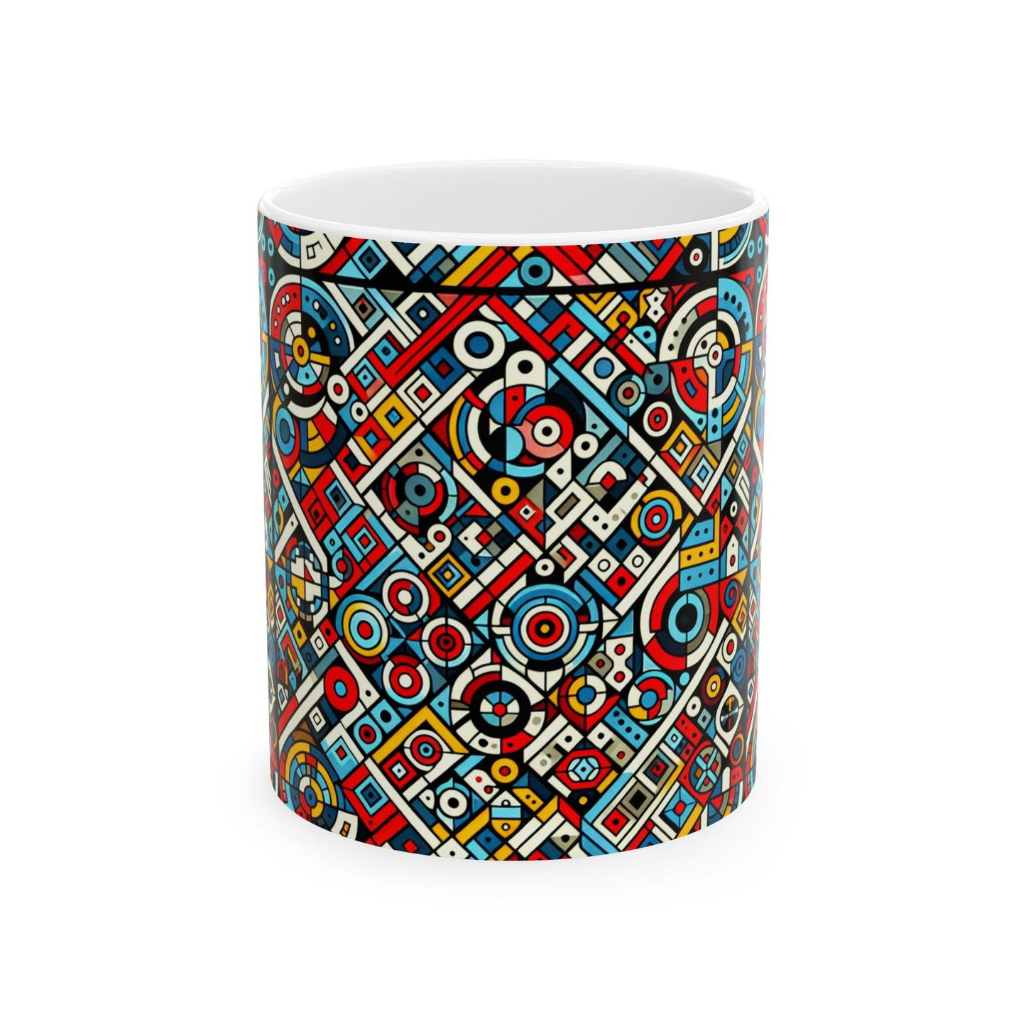 Vibrant Geometric Ceramic Mug - Colorful Coffee Cup, Unique Gift, Home Decor, Art Lover Present, Bold Drinkware