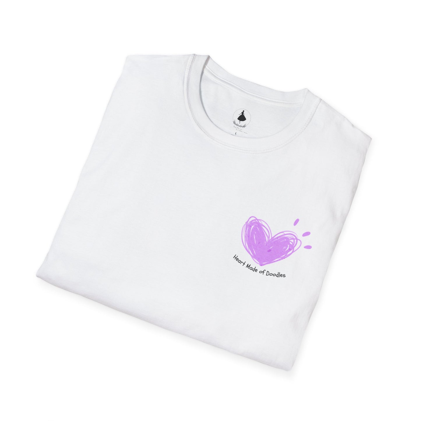 Cute Doodle Heart T-Shirt, Unisex Tee, Valentine's Gift, Softstyle T-Shirt, Casual Wear, Art Lover Apparel