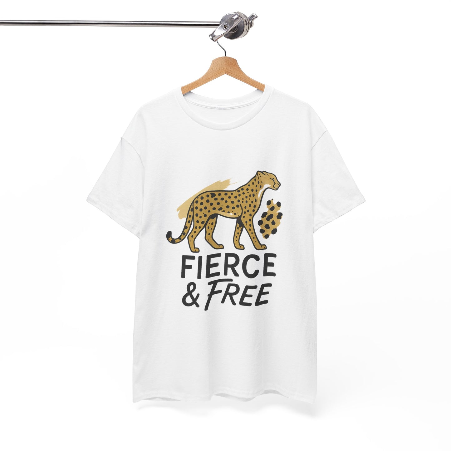 Fierce & Free Graphic Tee, Unisex Cotton T-Shirt, Wild Animal Shirt, Casual Wear, Gift for Animal Lovers, Inspirational Fashion
