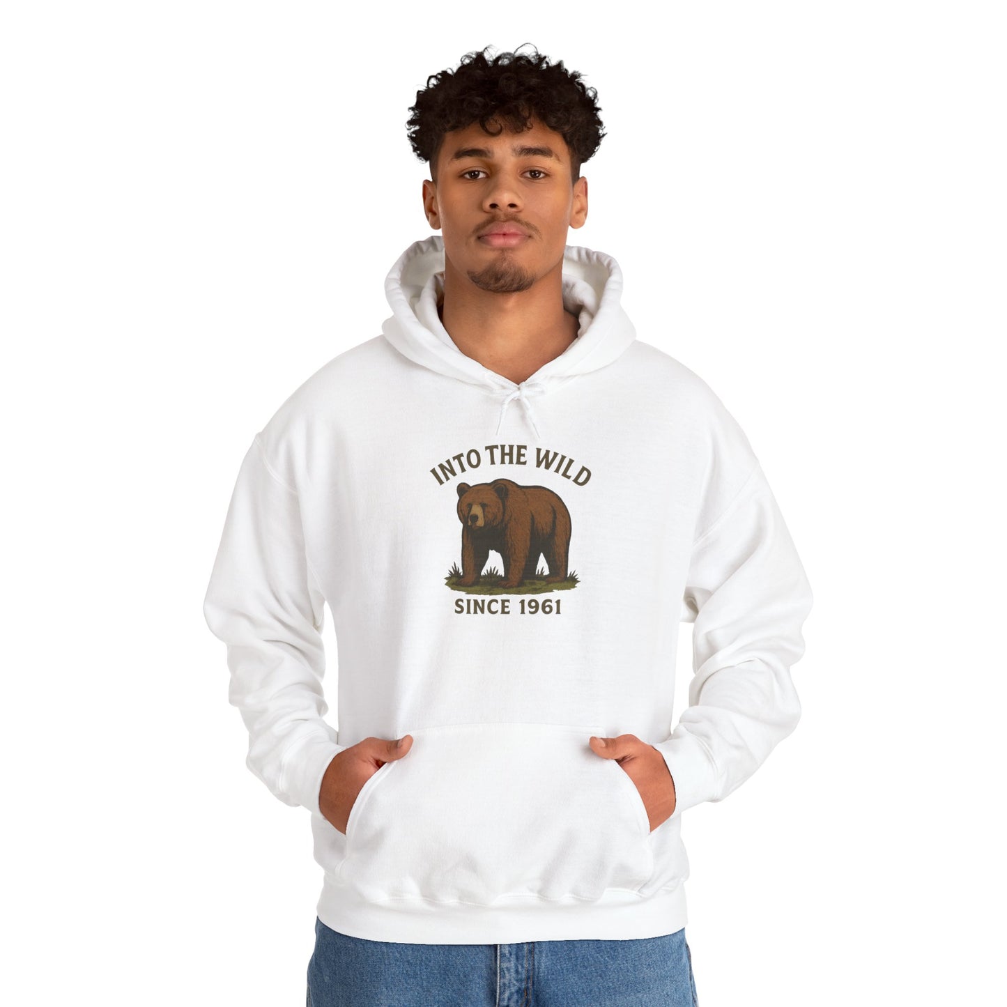 Into the Wild Bear Hoodie - Cozy Unisex Sweatshirt for Nature Lovers, Perfect Gift for Outdoor Adventures, Camping, and Wildlife Enthusiasts