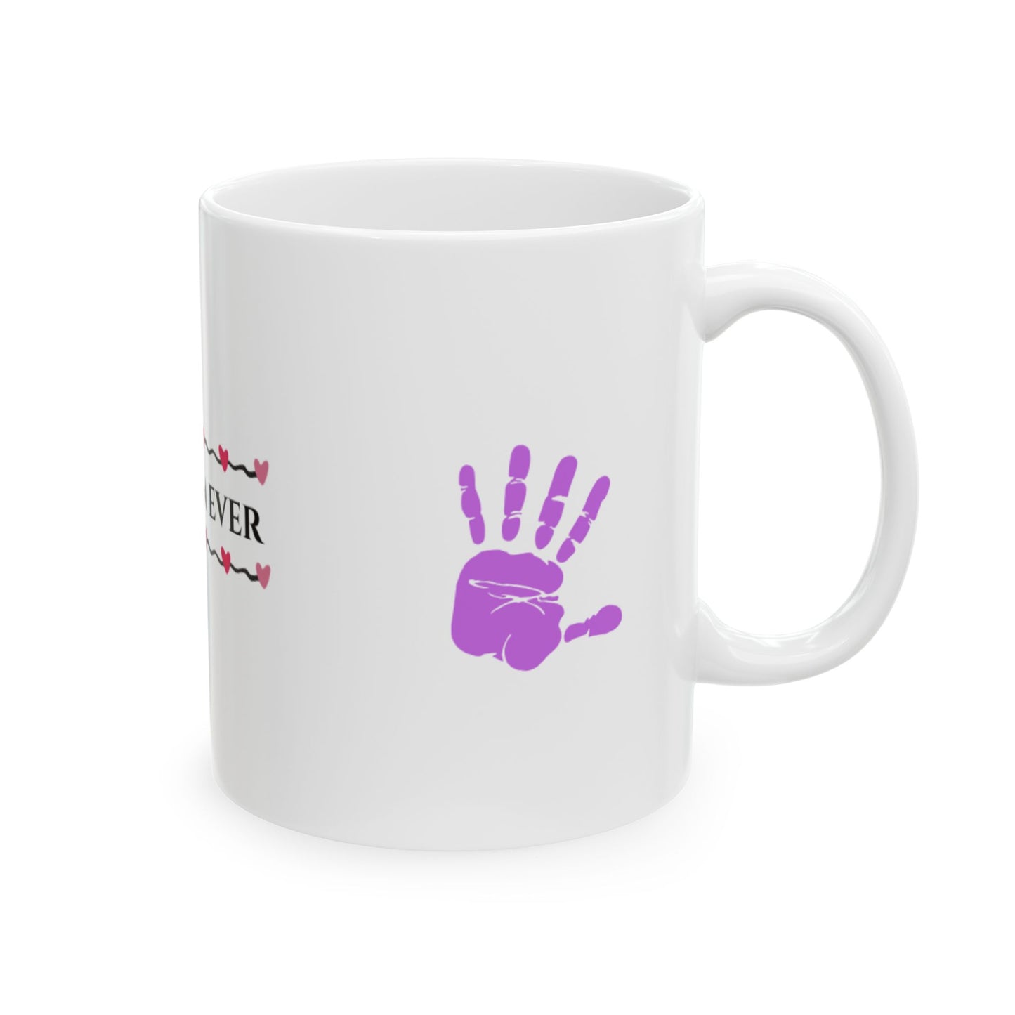 Best Mom Ever Ceramic Mug | Heartwarming Gift for Mothers | Handprint Design Mug | Perfect for Mom's Day, Birthdays, or Just Because